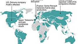 Крупнейшая вирусная атака поразила сотни тысяч компьютеров 