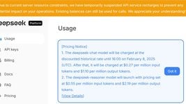 DeepSeek ограничил доступ к своим моделям из-за высокой нагрузки на серверы, отменил скидки