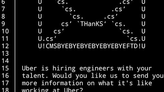 Uber ищет разработчиков через скрытую игру в приложении 