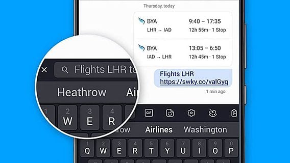 В клавиатуре SwiftKey появился поиск от Bing 
