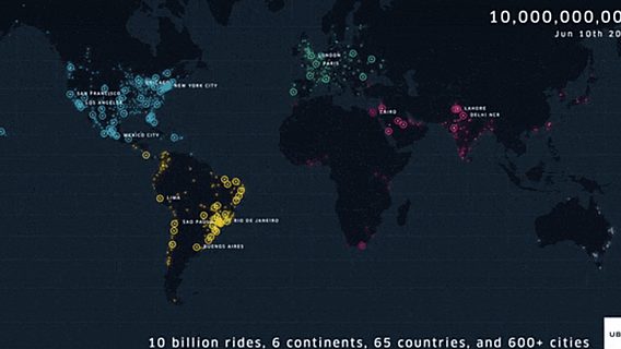 Общее количество поездок на Uber превысило 10 млрд 