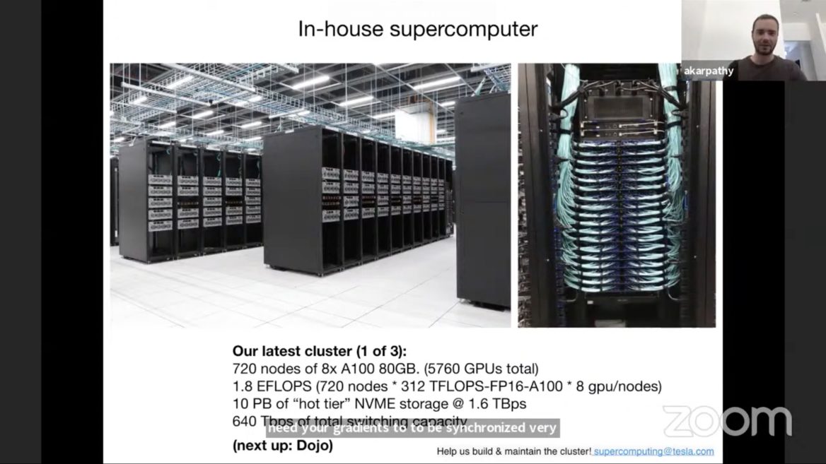 Tesla рассказала о своём суперкомпьютере на котором тренирует AI. Он пятый в мире по мощности