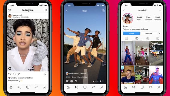 Instagram будет наказывать пользователей за публикации роликов из TikTok