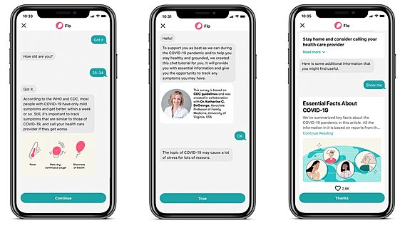 Flo выпустила виртуальный ассистент с информацией о коронавирусе 