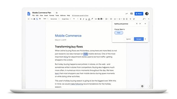 Google открыла ИИ-инструмент проверки грамматики в Документах для всех пользователей G Suite 