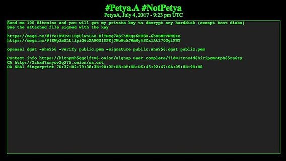 Первое официальное заявление создателей вируса Petya: 100 биткоинов за ключ шифрования 