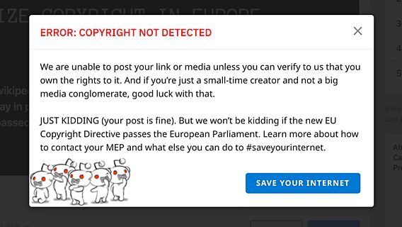 Reddit, Wikipedia и PornHub призывают к протесту против закона о копирайте в ЕС 