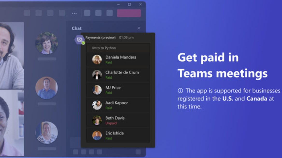 В Microsoft Teams появилась функция оплаты деловых встреч и вебинаров