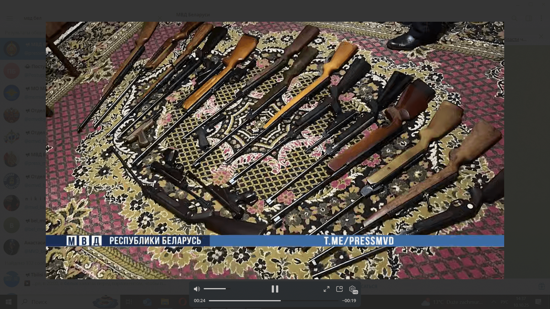 У жыхара Мядзельскага раёна канфіскавана 15 пнеўматычных вінтовак і шэсць пісталетаў