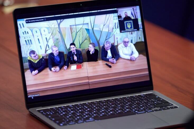 Зяленскі пагаварыў па відэасувязі з Бабарыкам, Калеснікавай, Знакам, Фядутам, Золатавай і Лабковічам