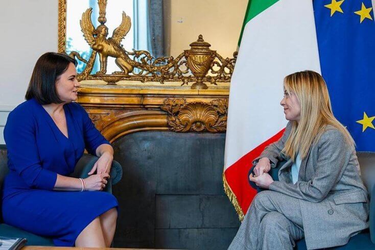 Тихановская обсудила с премьером Италии Мелони политические репрессии в Беларуси