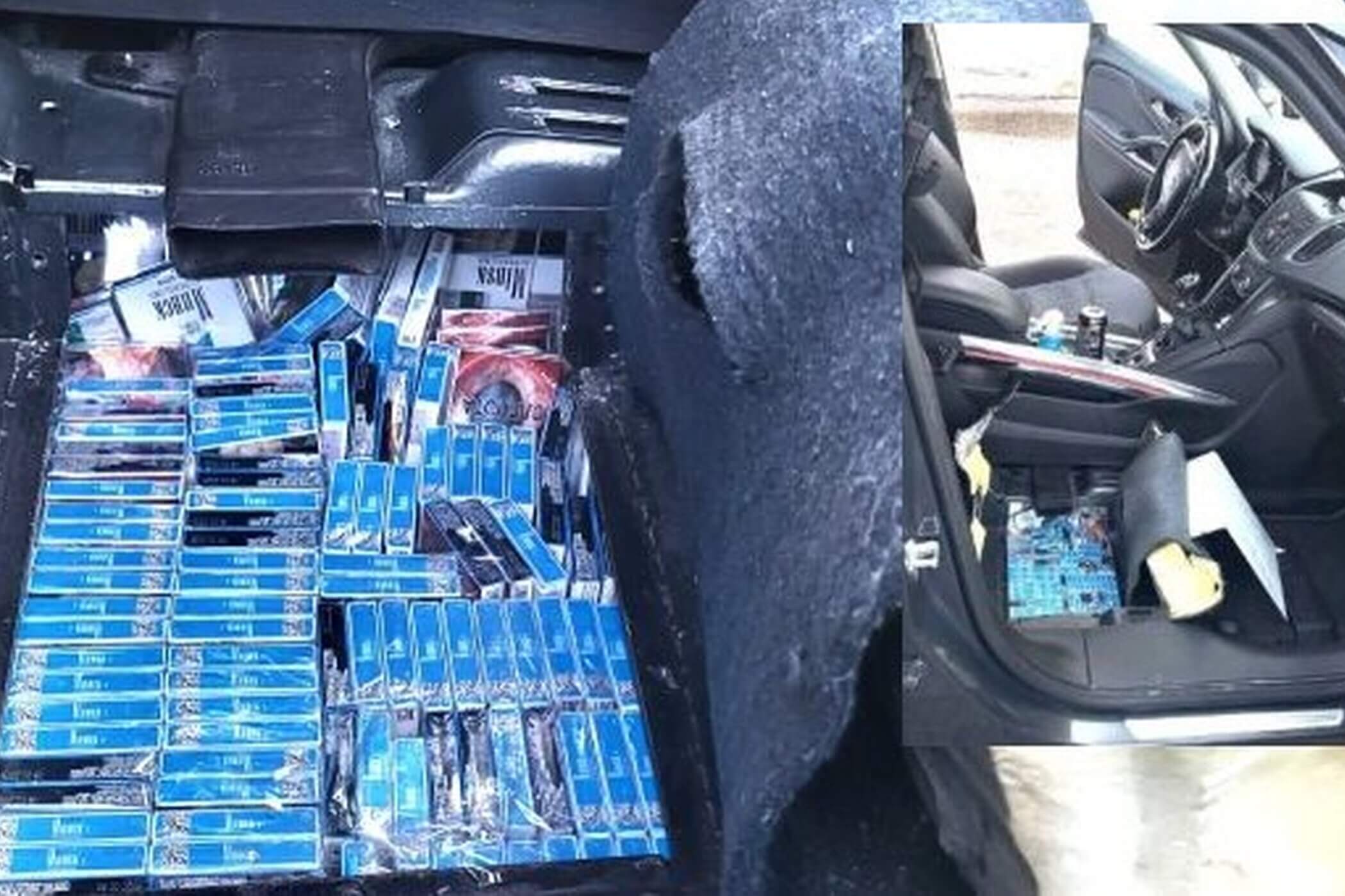 В автомобиле, доме и гараже жителя Друскининкая обнаружено почти 2,5 тыс. пачек контрабандных белорусских сигарет