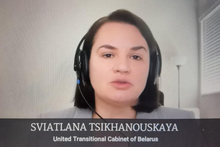 Cichanoŭskaja presents six-point plan for Belarus support to Canada