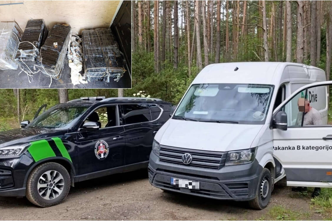 Літоўскія памежнікі затрымалі перавозчыкаў амаль 6 тыс. пачкаў цыгарэт, дастаўленых з Беларусі па паветры